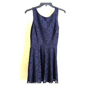 Blue lace bridesmaid dress